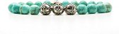 Beaddhism - Armband - Turquoise - Zilver - Yasa 3 - 8 mm - 22 cm