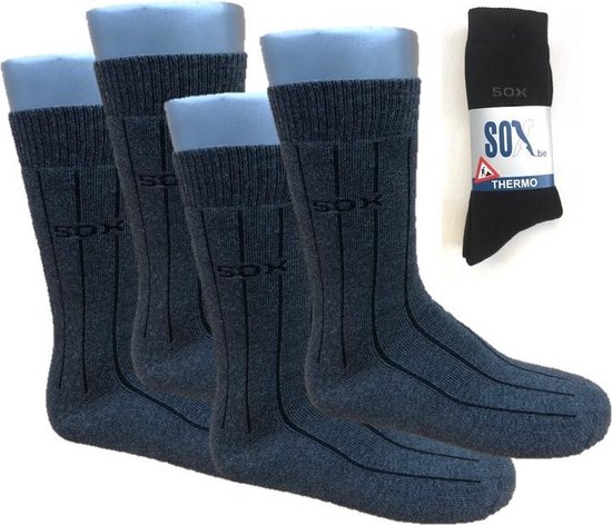SOX Thermo 4 Pack sokken Supersterk Superabsorberend Temperatuurregulerend Werksokken Wandelsokken