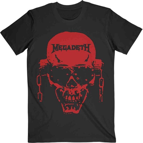 Megadeth - Vic Hi-Contrast Red Heren T-shirt - 2XL - Zwart