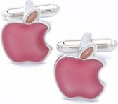 Manchetknopen - Roze Appel Apple Glanzend