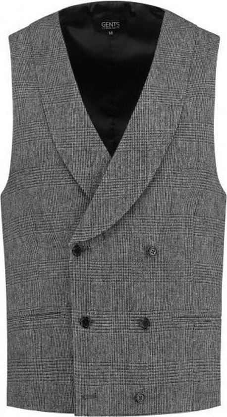 GENTS - Gilet Heren - - 2 rij ruit grijs Maat XXL | bol.com