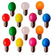 LED bulb  G45, 230 V, 3 W, E27, gemengde kleuren, 14 stuks [Energieklasse A]