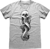 Harry Potter Heren Tshirt -S- Dark Arts Snake Grijs