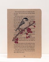 B-creativ - notitieboek - notebook - softcover - coverillustratie van een chickadee - blanco - kraftbruin