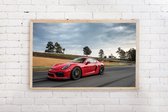 Kimano Poster - Porsche Boxtser - 61 X 91.5 Cm - Rood