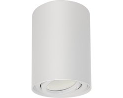 Maclean Energy MCE422 W GU10 - Inbouwspots - halogeen opbouwspot, wit, 80x115mm, rond, aluminium