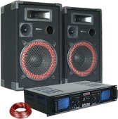 DJ PA Luidspreker en Versterker combinatie 700W met MP3 en USB