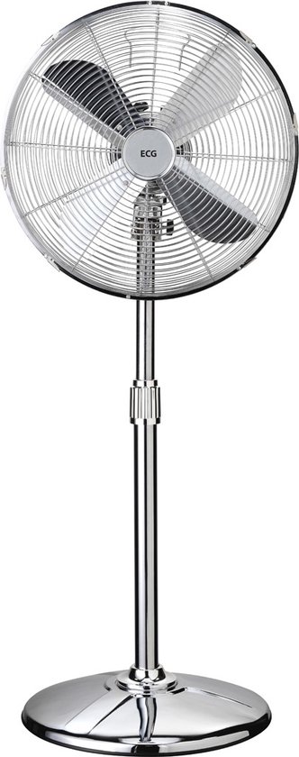 Staande ventilator roestvrijstaal 40 cm diameter 3 snelheden zwenkfunctie 50W ECG FS 40 N
