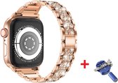 Luxe Metalen Armband Bandje Geschikt Voor Apple Watch Series 1/2/3/4/5/6//7/SE 38/40/41 mm - 38mm/40mm/41mm iWatch Schakel Polsband Strap RVS - Met Horlogeband Inkortset - Stainles