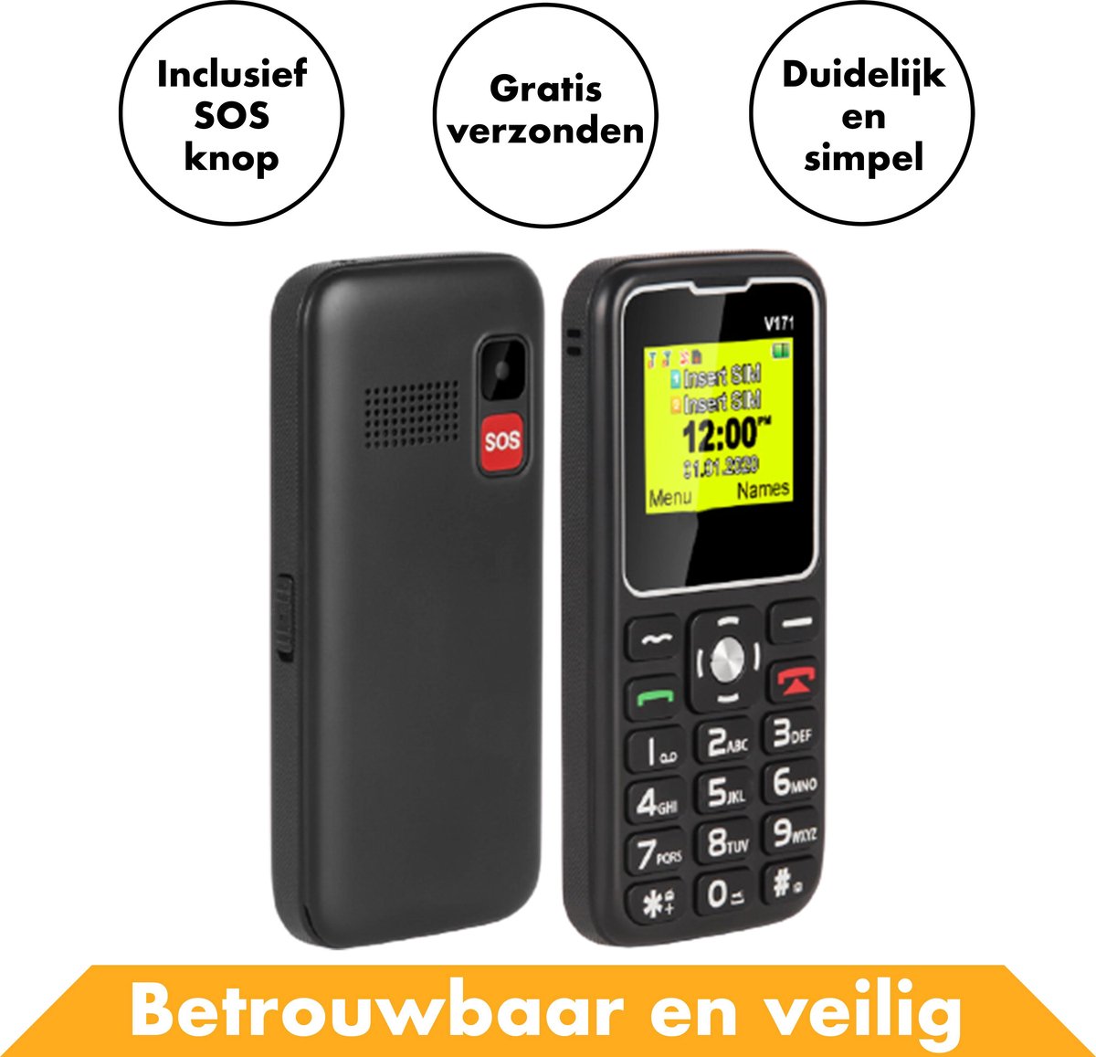Mobiele Seniorentelefoon – Simlockvrije Prepaid Mobiel Voor Ouderen -  Senioren GSM... | bol.com
