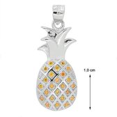 Blinx Jewels Zilveren Hanger Ananas Oranje Steentjes Zirkonia