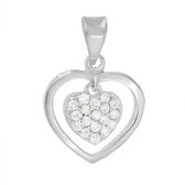 Blinx Jewels Zilveren Hanger Hartje Steentjes