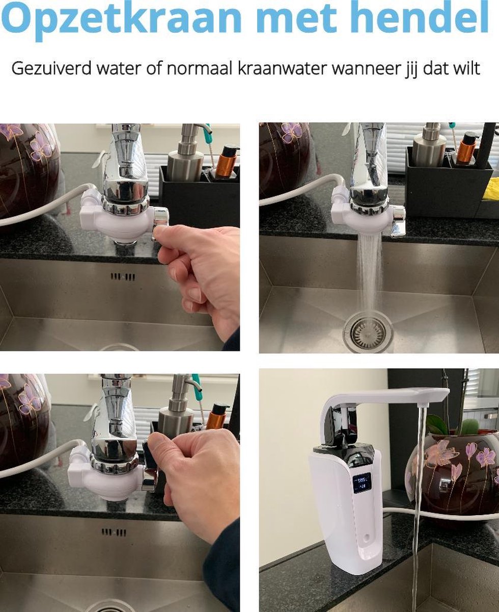 Appartement Effectief opmerking Waterfilter Kraan - Waterzuiveraar / Waterpurifier - Waterontharder Kraan -  Smart LED... | bol.com