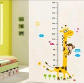Groeimeter sticker 'Giraffe' - Muursticker - Kinderkamer - Babykamer - Wanddecoratie