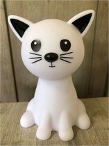LED kleuren nachtlamp - kat - poes 18 cm