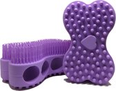 Badborstel – 2 stuks - violet - badkamer accessoires - dry brush - douchespons - bad spons - washandjes
