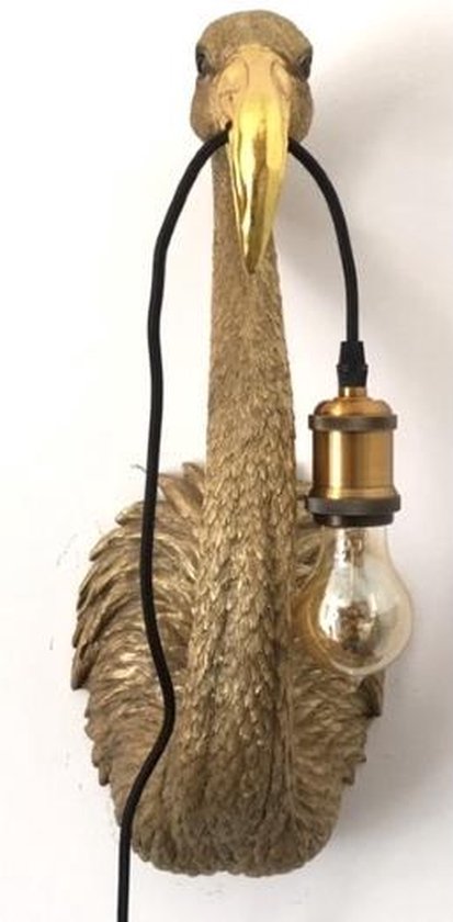Kitchen Trend - Wandlamp Gouden Flamingo - Dierenlamp - Wandlamp binnen -  50x20,5x19 cm | bol.com
