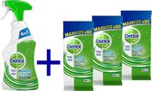 Dettol - Allesreiniger spray 1x 500ML - original + 3x Dettol hygienische schoonmaak doekjes 80 stuks