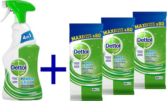 charme Of Rechtmatig Dettol - Allesreiniger spray 1x 500ML - original + 3x Dettol hygienische  schoonmaak... | bol.com