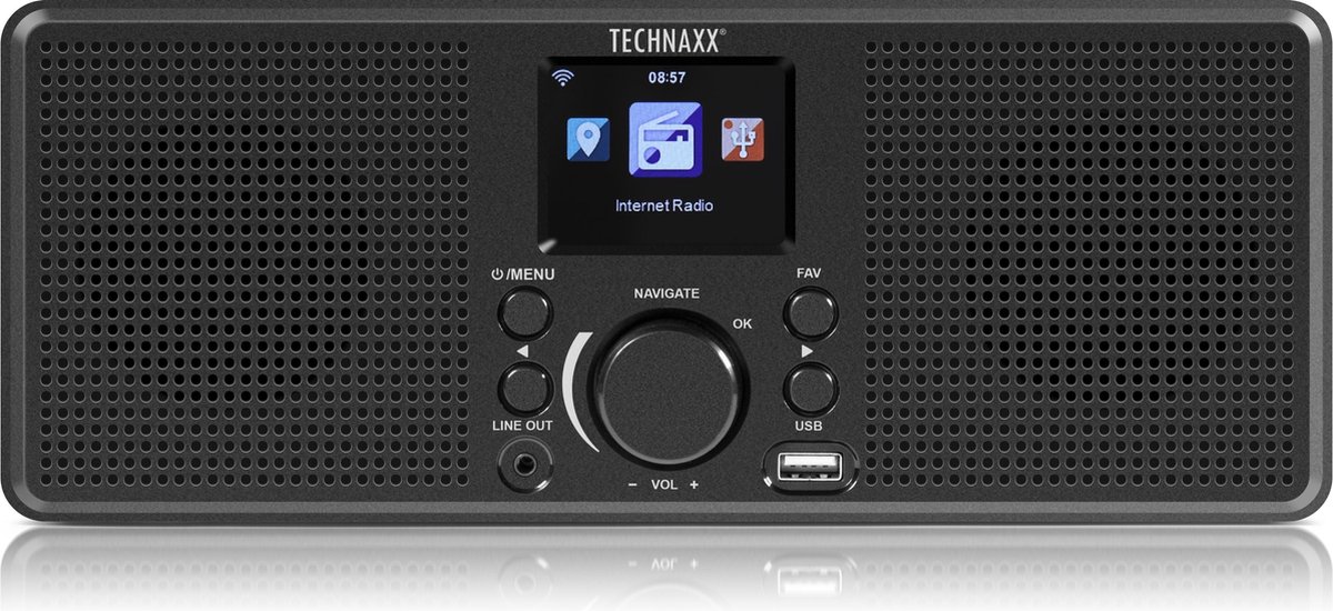 Technaxx TX-153 Internetradio - Stereo Internet Radio met TFT kleurendisplay - USB - WiFi - Zwart