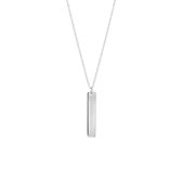 Lucardi Dames Ketting met hanger bar - Echt Zilver - Ketting - Cadeau - 45 cm - Zilverkleurig