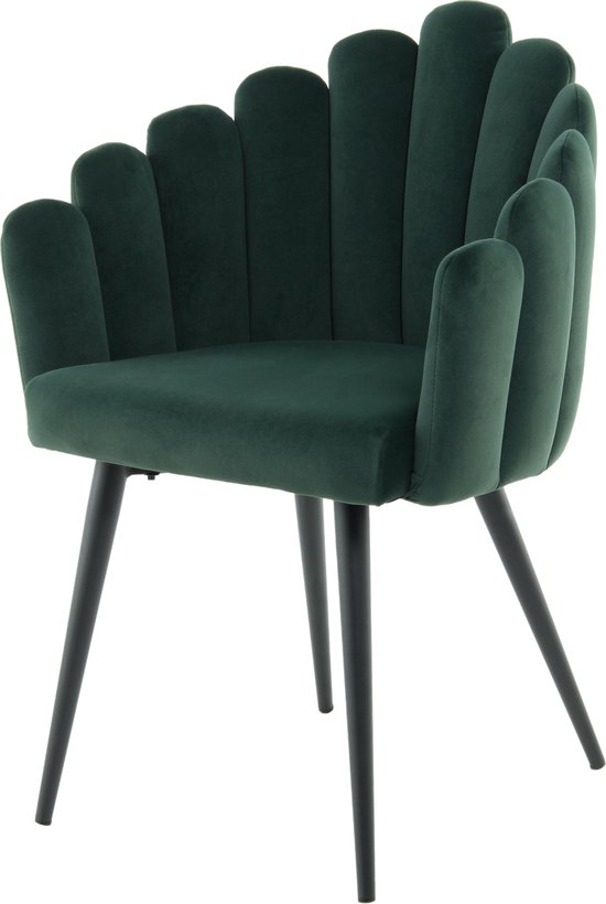 Eetkamerstoel Jeane 525 Groen | Velvet | Luxe Eetkamerstoel met armleuning | Richmond stijl