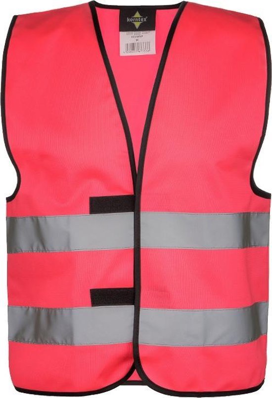 KX500 Korntex Veiligheidshesje volwassen EN ISO 20471 / EN 1150 - Maat S - Unisex – Neon Roze