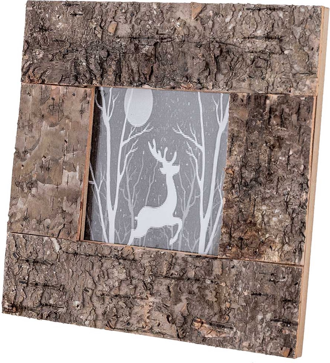 Cosy @ Home Fotokader Bark Bruin 19x1,7xh19cm Hout