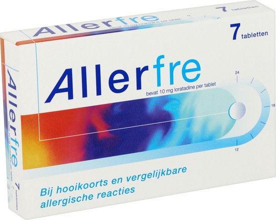 Allerfre 10mg Loratadine - Hooikoorts tabletten - 7 tabletten - Allerfre