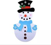 Xxl/100x50x100cm Kinder Sneeuwpop Klittenband + 30 Versieringen +cadeau Deur Decor – Muur Sneeuwpop – Leuk Kerstcadeau - Vilten - Voor Kinderen