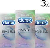 Durex Invisible Condooms met Extra Glijmiddel - 3 x 10 stuks