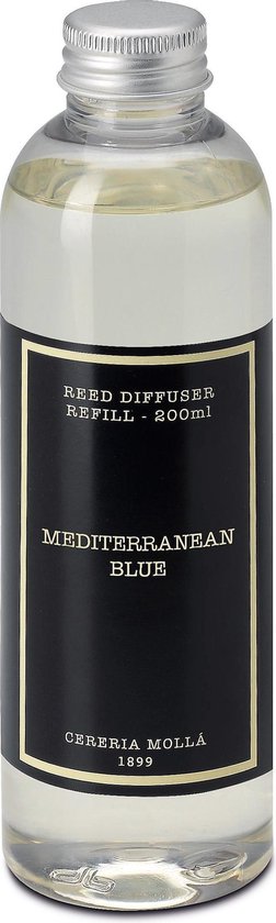Cereria Mollà 1899 Refill Mikado Geurstokjes navulling 200ml Mediterranean Blue