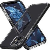 Hoesje Geschikt voor iPhone 12 / 12 Pro Hoesje - Transparant Anti Shock backcover met Bumper Zwart