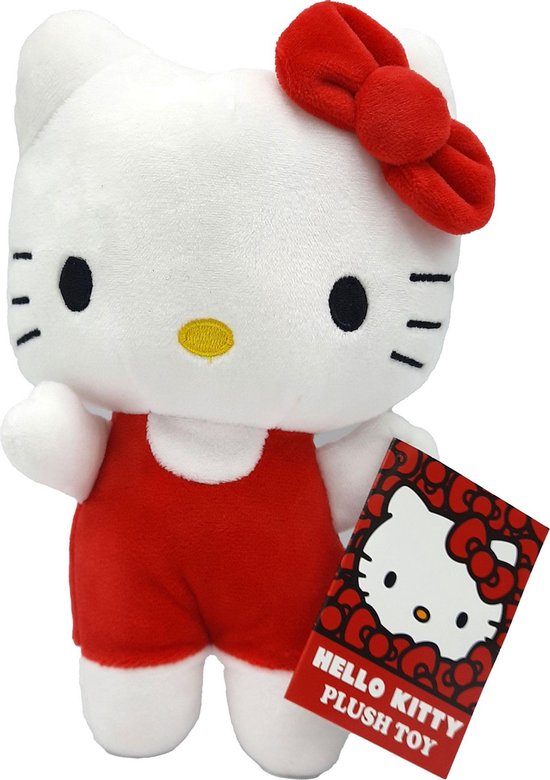 Hello Kitty - - Sanrio - Handjes omhoog - Pluche - Rood - cm | bol.com