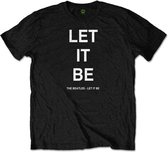 The Beatles Mens Tshirt -2XL- Let It Be Zwart