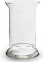 Transparante trechter vaas/vazen van glas 18 x 27 cm - Woonaccessoires/woondecoraties - Glazen bloemenvaas - Boeketvaas