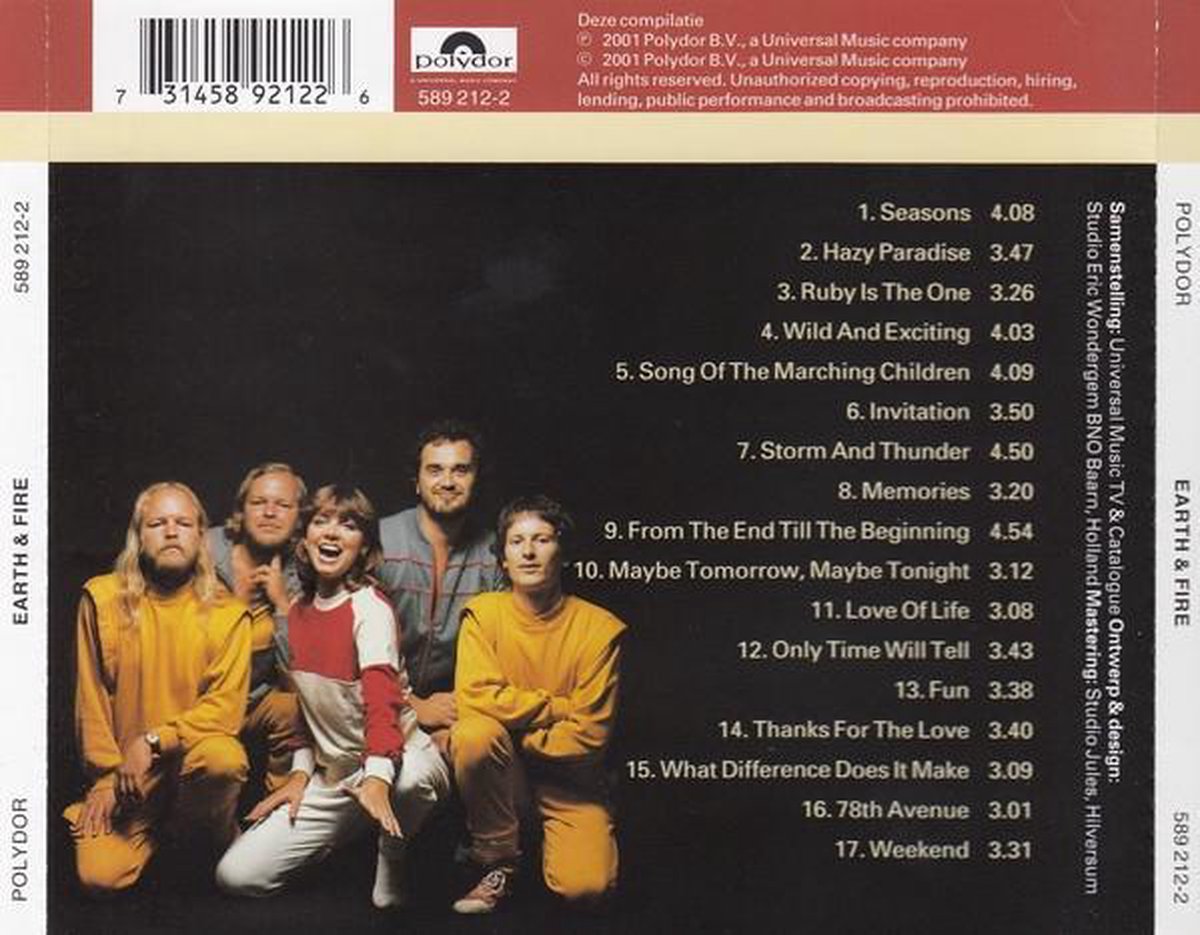 Universal Master Collection, Earth & Fire CD (album) Muziek