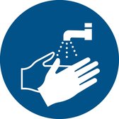 Pictogram bordje Handen wassen verplicht | Ø 300 mm - verpakt per 2 stuks