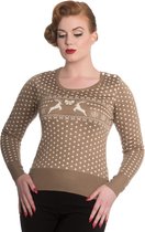 Hell Bunny Belle jumper in Taupe 3XL
