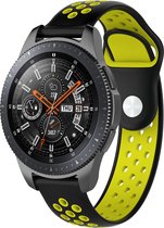 Huawei watch GT silicone dubbel band - zwart geel - 18mm bandje