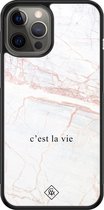 iPhone 12 Pro Max hoesje glass - C'est la vie | Apple iPhone 12 Pro Max  case | Hardcase backcover zwart