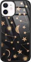 iPhone 12 mini hoesje glass - Counting the stars | Apple iPhone 12 Mini case | Hardcase backcover zwart