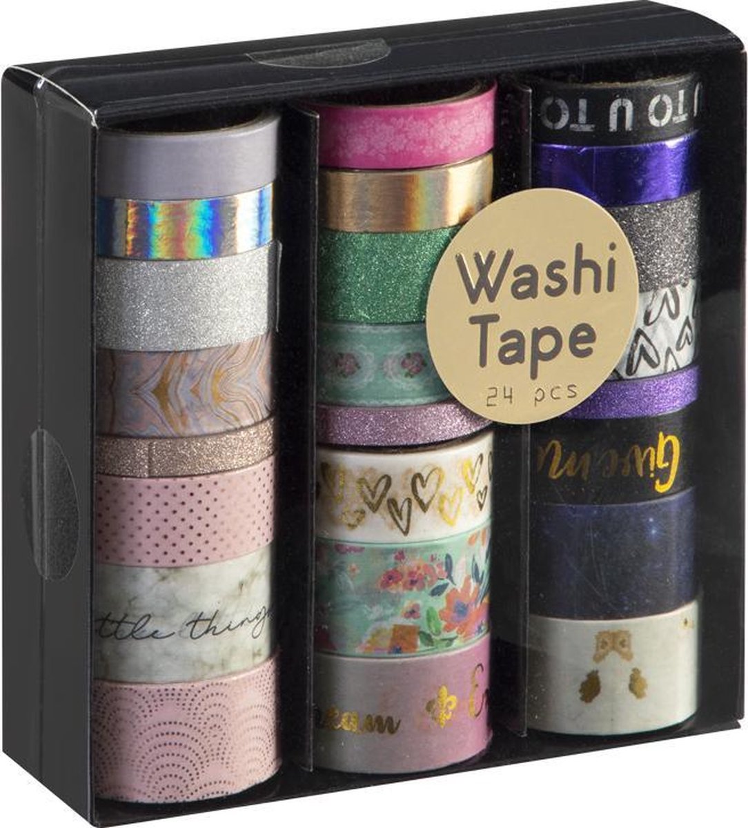 Washi Tape 24 pcs x 3 meter | 24 verschillende designs | Bullet journal |  Craft Sensations | bol.com