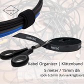 Klittenband Kabel Management | 5M / Dik 15mm | Netjes opruimen en organizen van kabels en snoeren