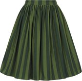 Collectif Jasmine Garden Stripes 50's Swing Rok Groen - Maat XS