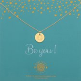 Heart to Get| Goudkleurige Kettingen | Initalen coin 11 mm met letter  G | Letter ketting | Initialen ketting | Coin met initiaal en krans