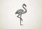 Line Art - Flamingo 2 - L - 109x59cm - Zwart - geometrische wanddecoratie