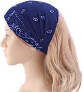 Haarband - Bandana - Hoofdband – Donker blauw - Paisley bandana - Paisley - Haarband bandana - Kinderen haarband - Meisjes haarband – Dames haarband