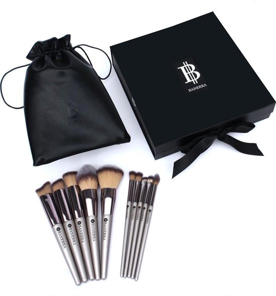 BANERRA Set de pinceaux de maquillage Noir + Trousse de maquillage GRATUITE  | bol.com