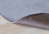 Tafelloper Dubbelzijdig Leatherlook - Lederlook 120x45cm Dark Earth(615) / Frost gray(616)